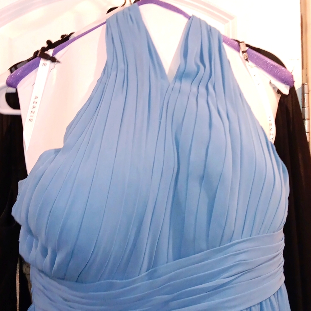 Azazie Steel blue Size A12 US, 14UK, C, bridal dress